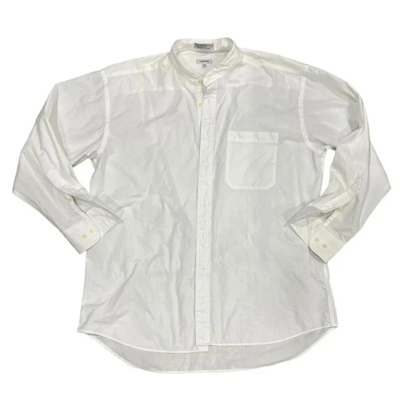 Cacharel White Mock Collar Button Down Shirt 16.5 - Picture 1 of 3